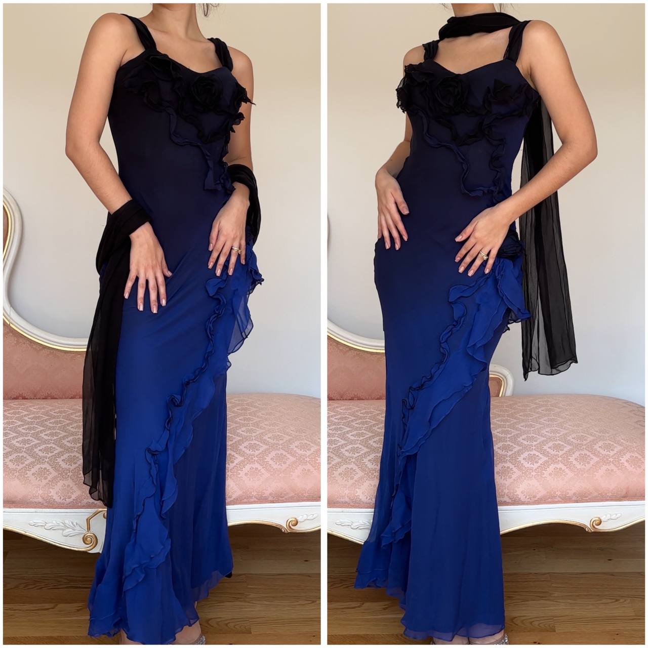 Fairy navy blue black dress