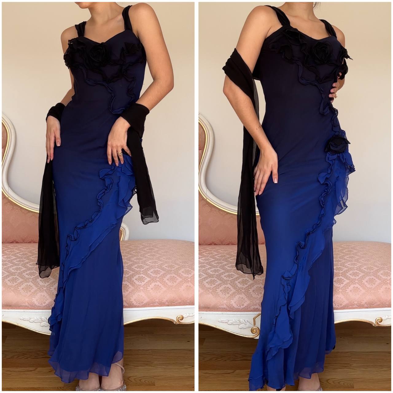 Fairy navy blue black dress