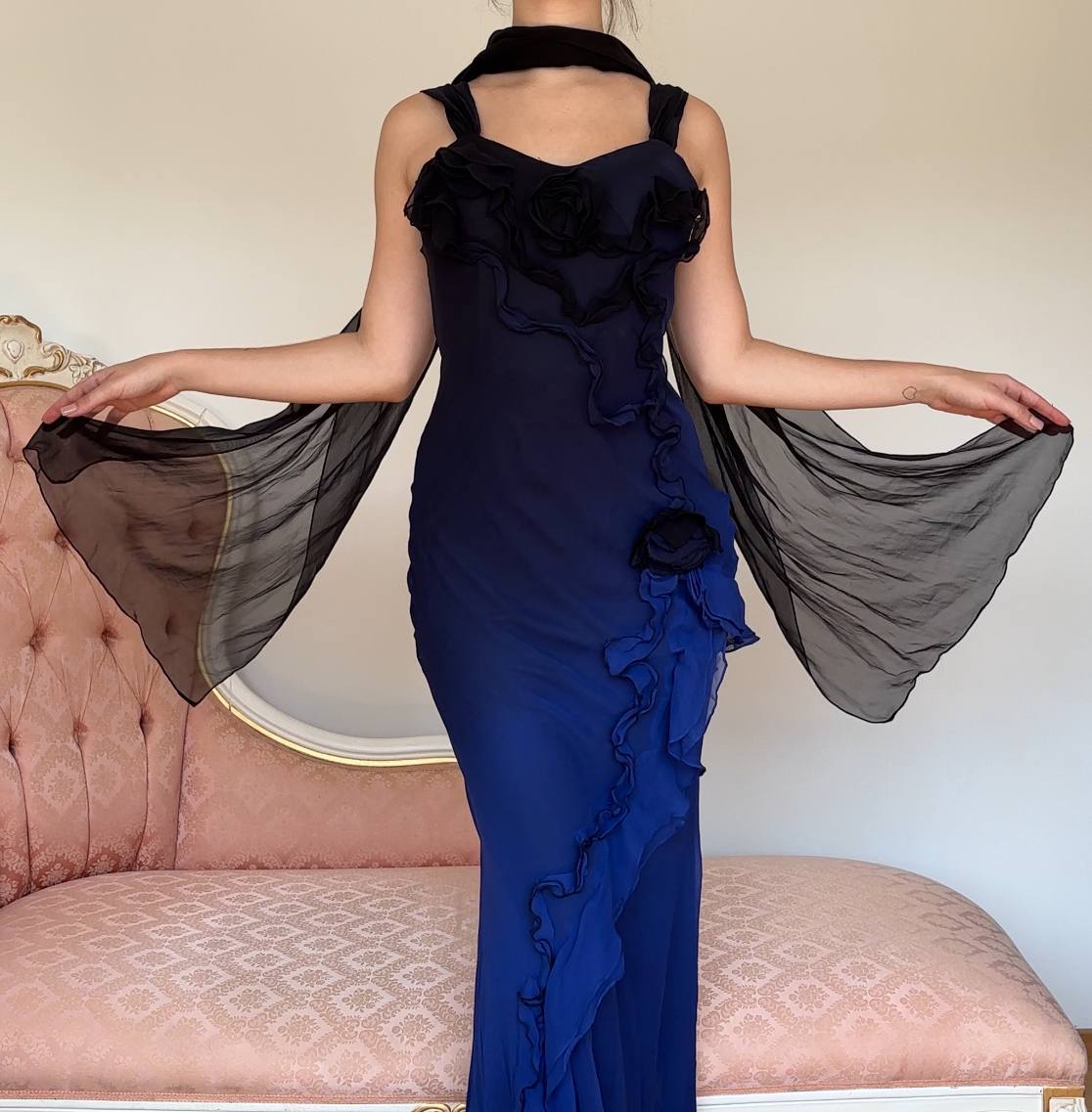 Fairy navy blue black dress