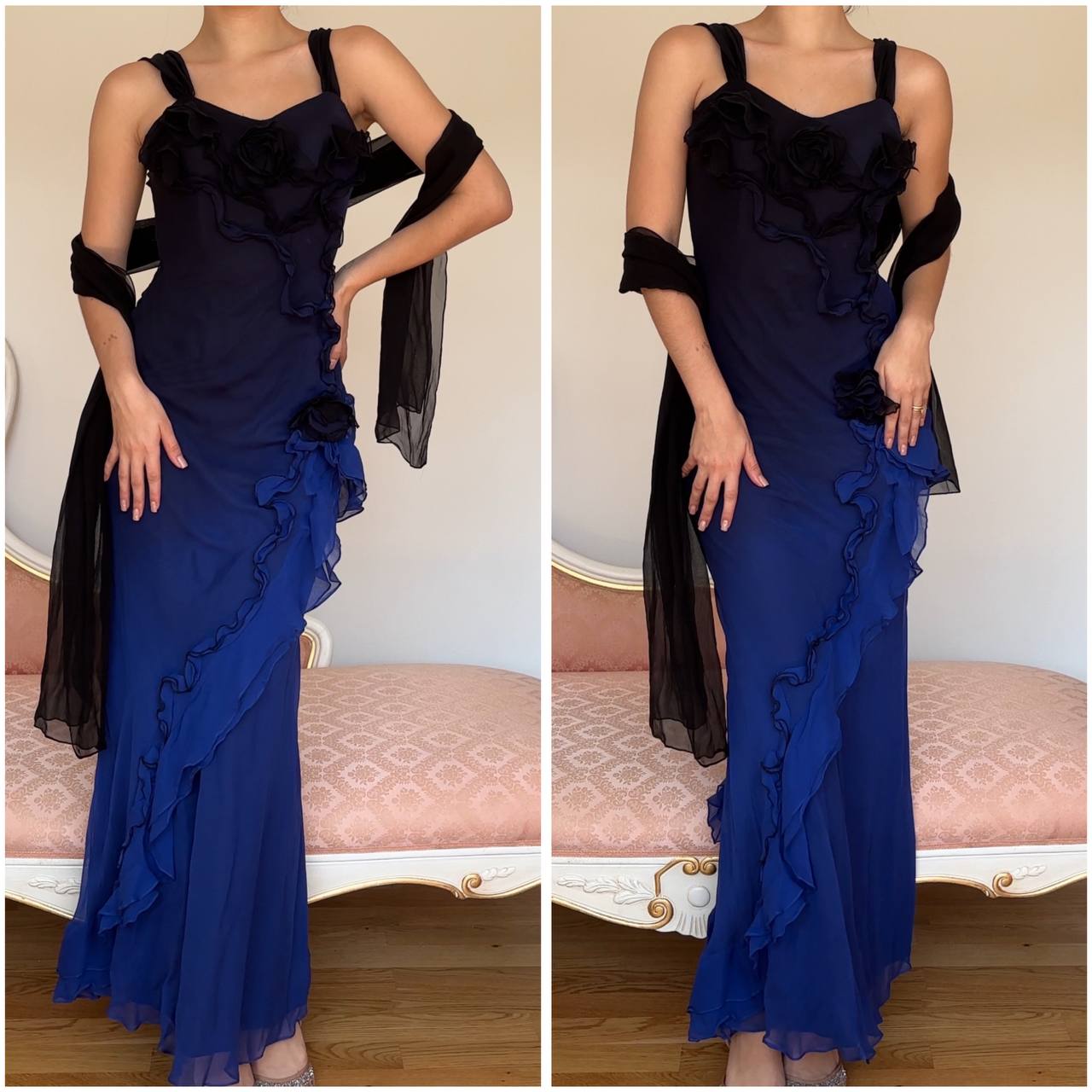 Fairy navy blue black dress
