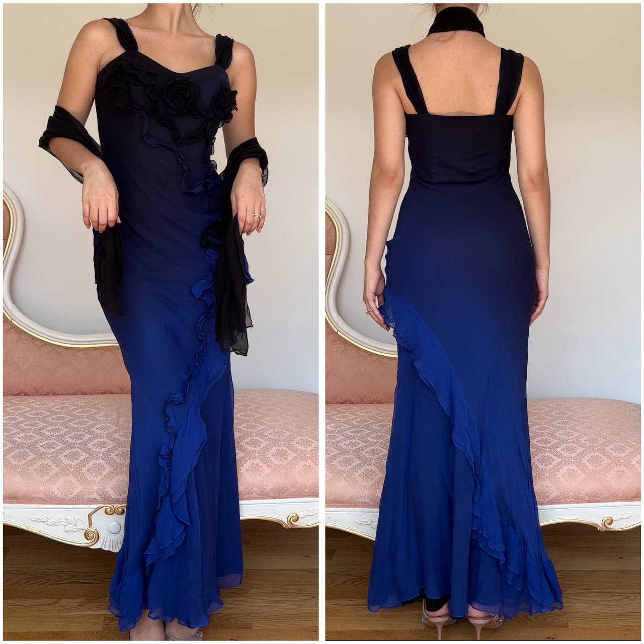 Fairy navy blue black dress