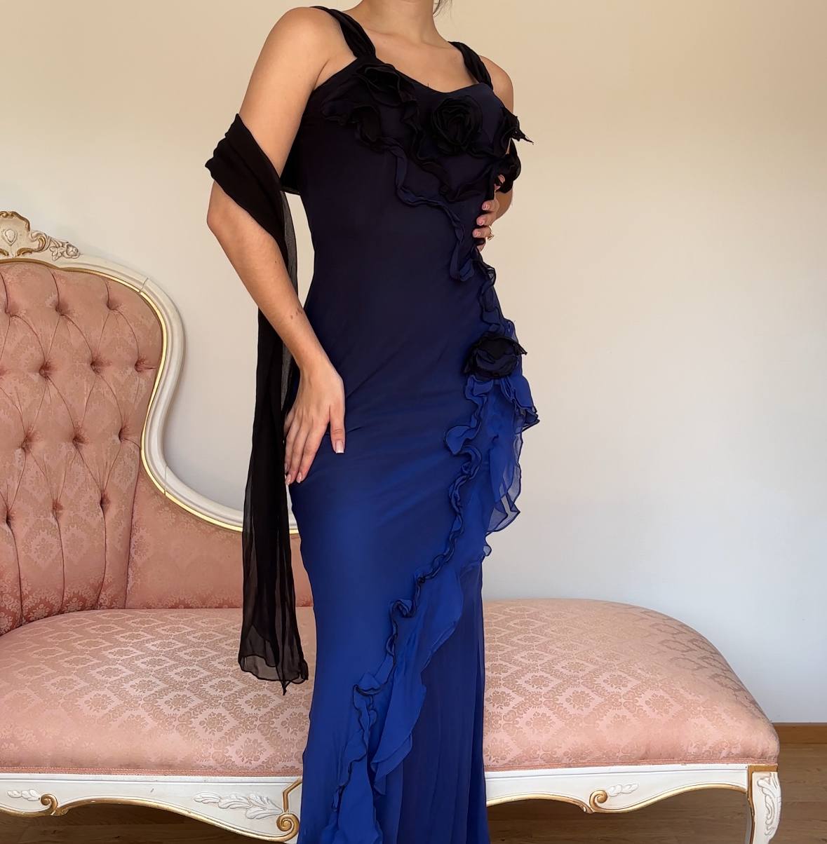 Fairy navy blue black dress