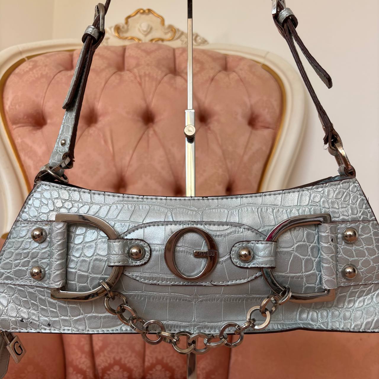 Guess baguette bag baby blue