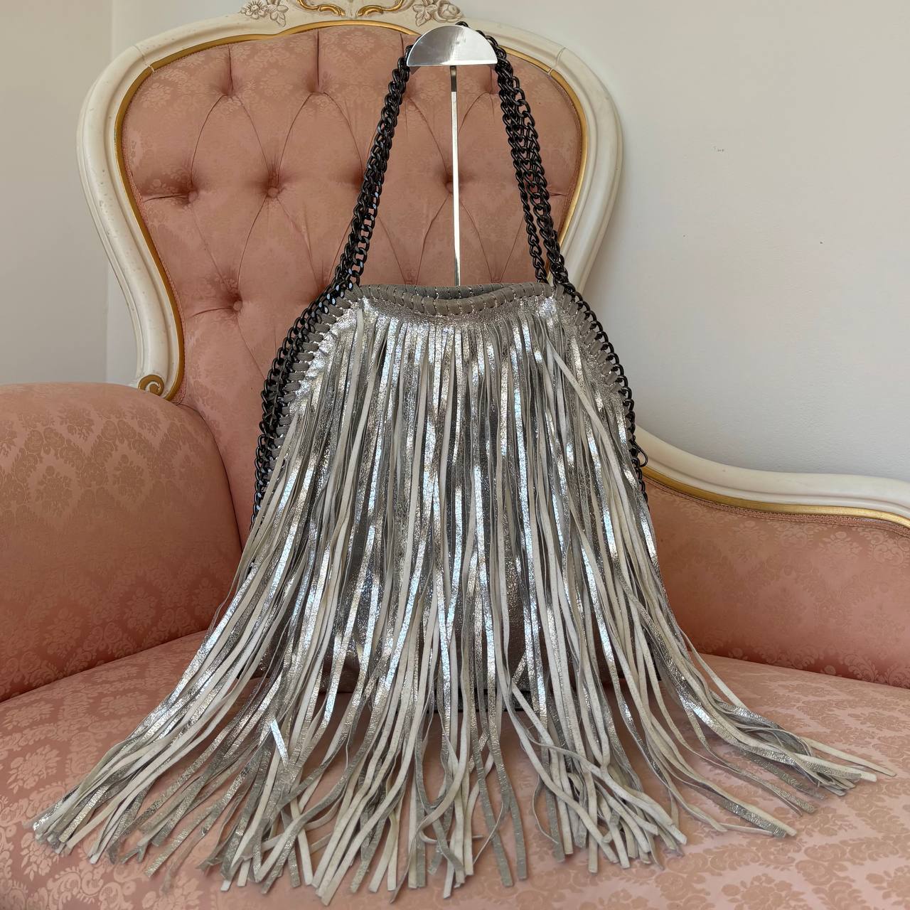Italian shoulder bag fringe