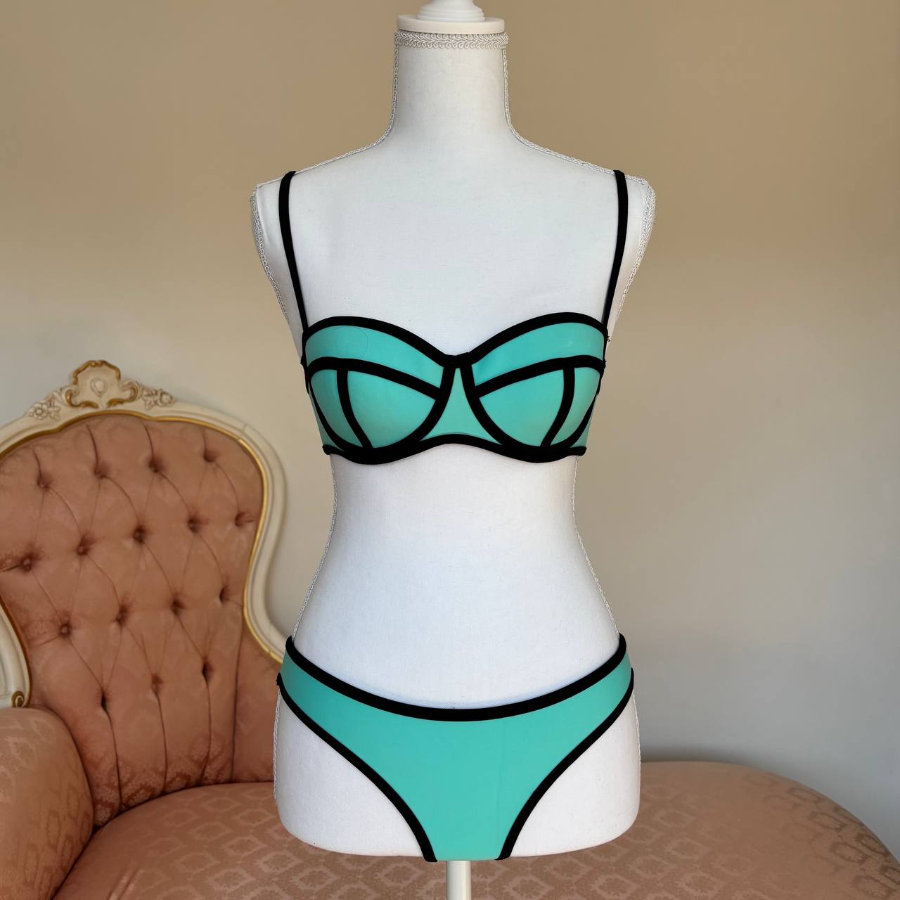 Triangl bikini swimsuit set blue