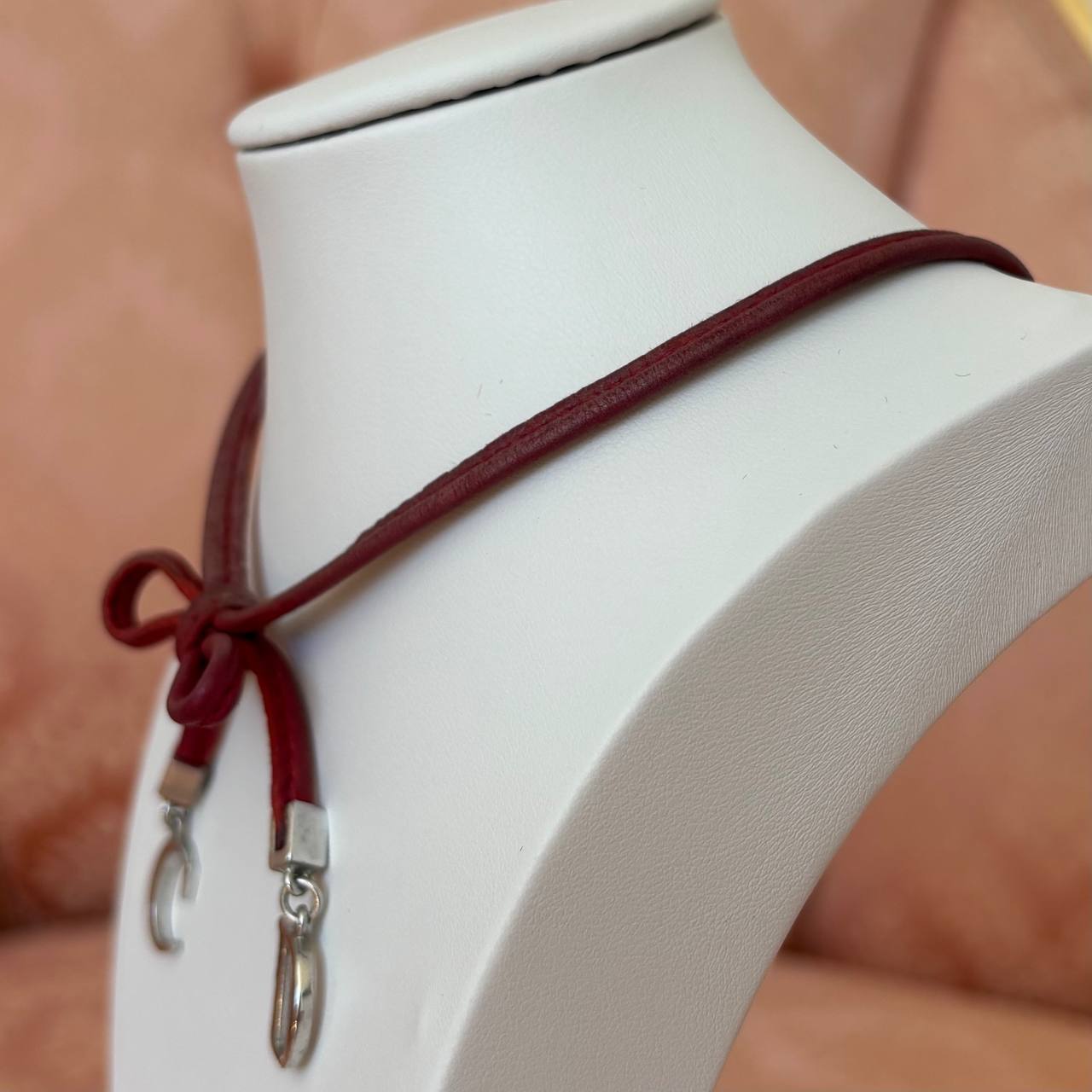Christian Dior bracelet burgundy red silver