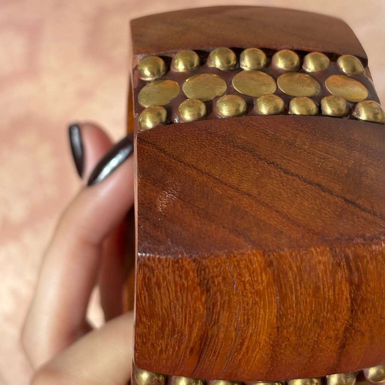 Vintage brown wooden cuff bangle