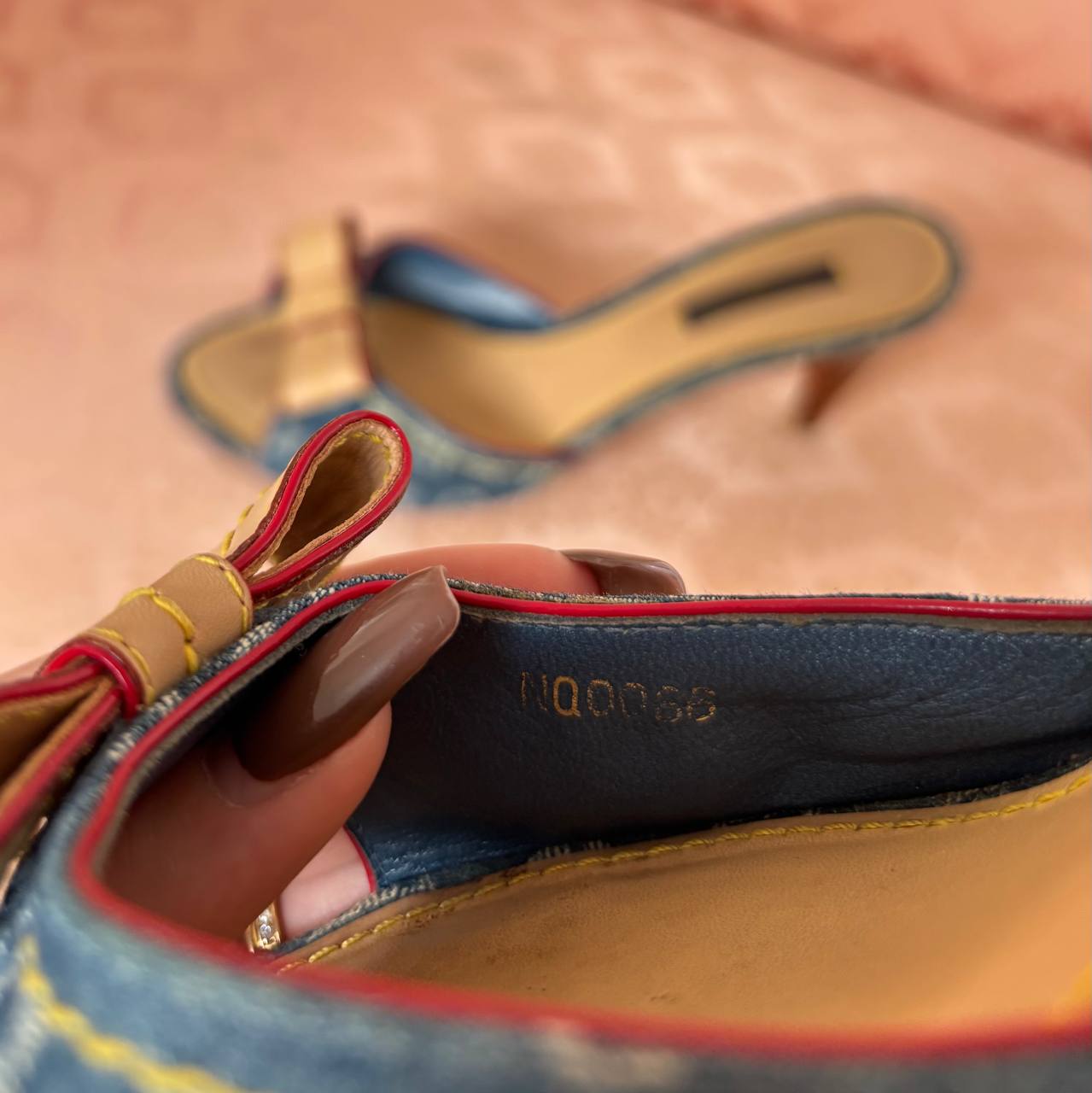 Louis Vuitton monogram denim mules