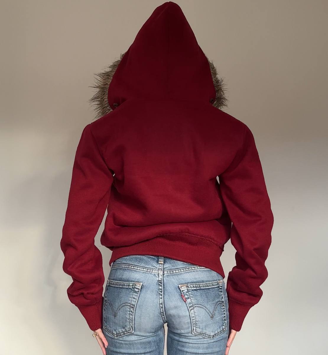 Abercrombie and Fitch jumper sweater hoodie with fur hood