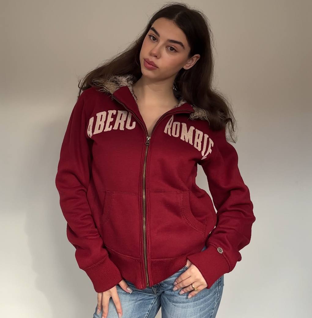Abercrombie and Fitch jumper sweater hoodie with fur hood