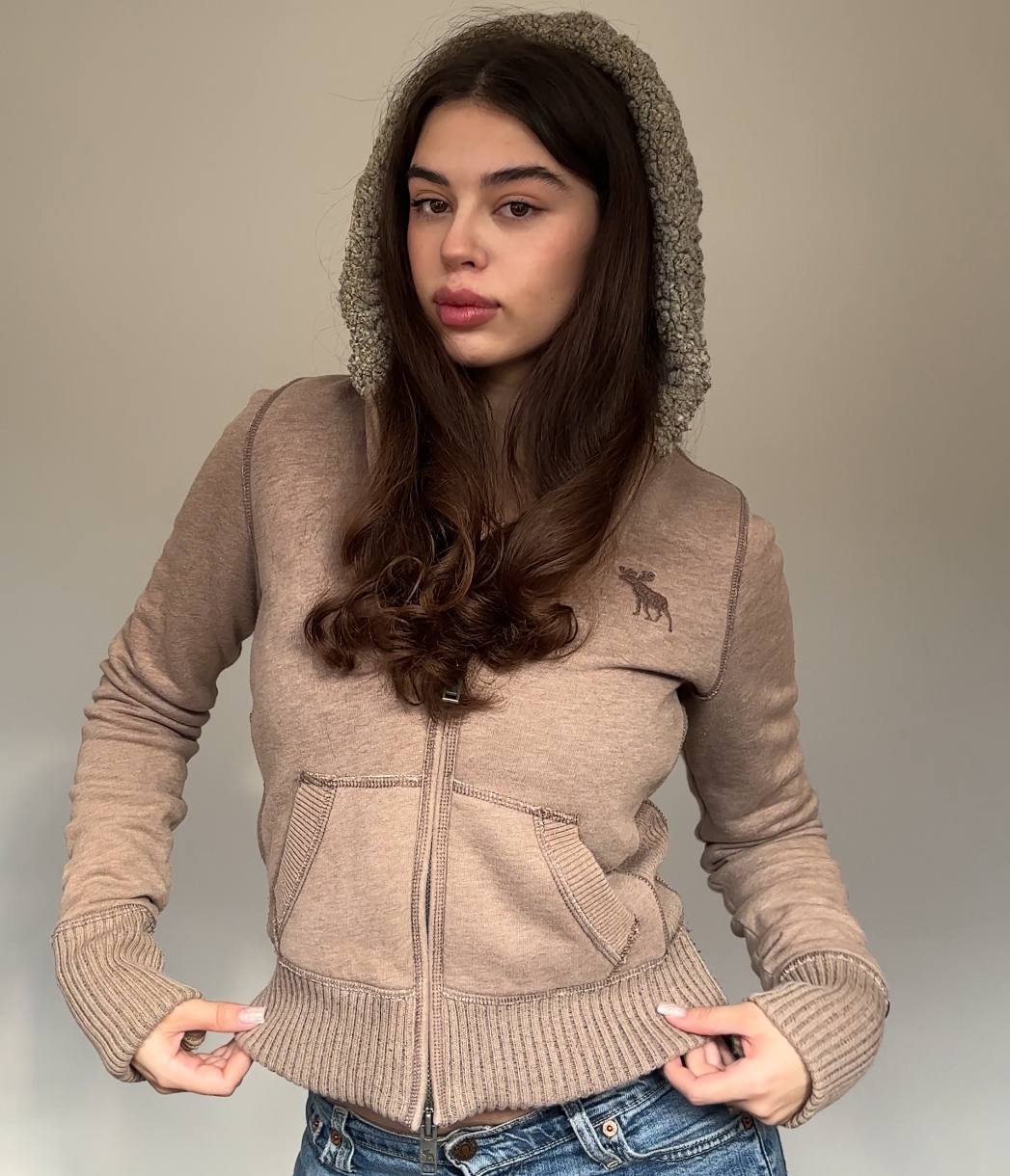 Abercrombie and Fitch jumper sweater hoodie with fur hood