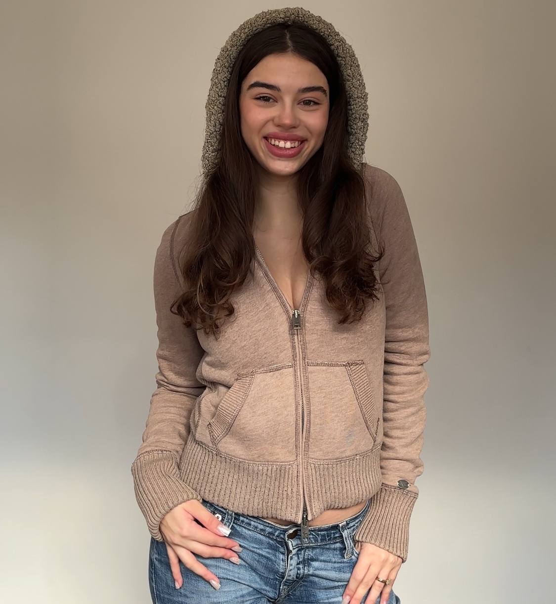 Abercrombie and Fitch jumper sweater hoodie with fur hood