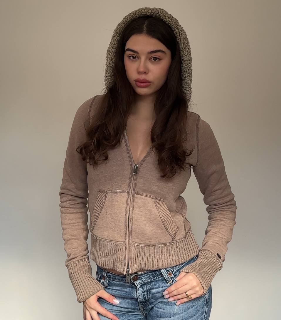 Abercrombie and Fitch jumper sweater hoodie with fur hood