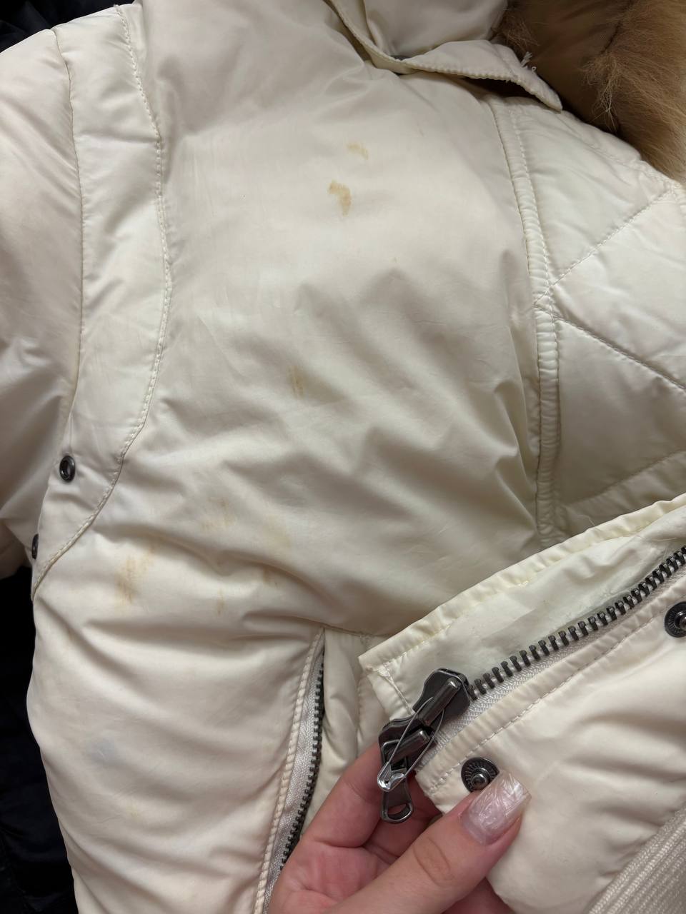 Italian puffer coat zip-jacket bomber with fur hood