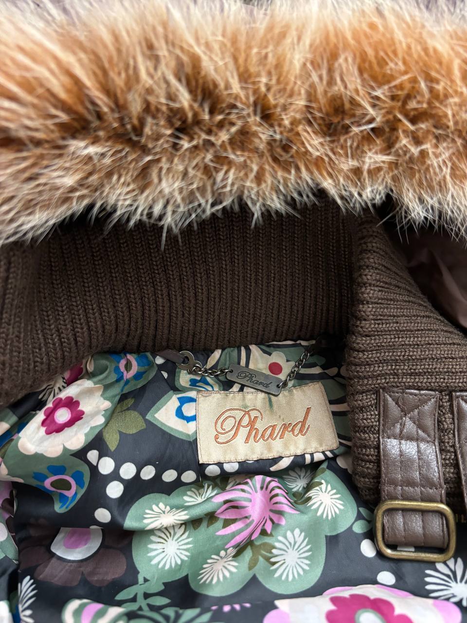 Phard puffer coat zip-jacket bomber with fur hood