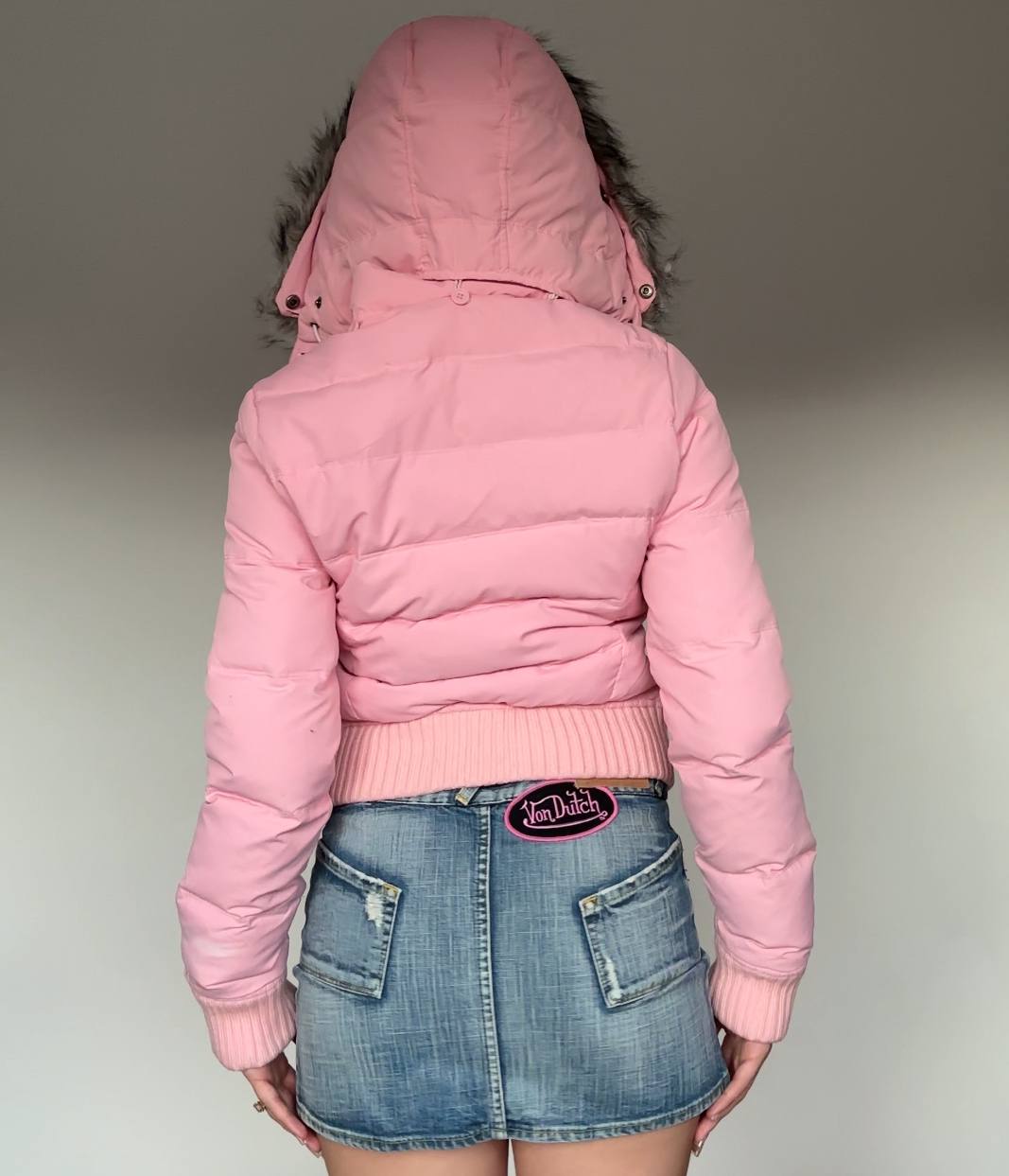 Abercrombie and Fitch puffer coat zip-jacket bomber with fur hood
