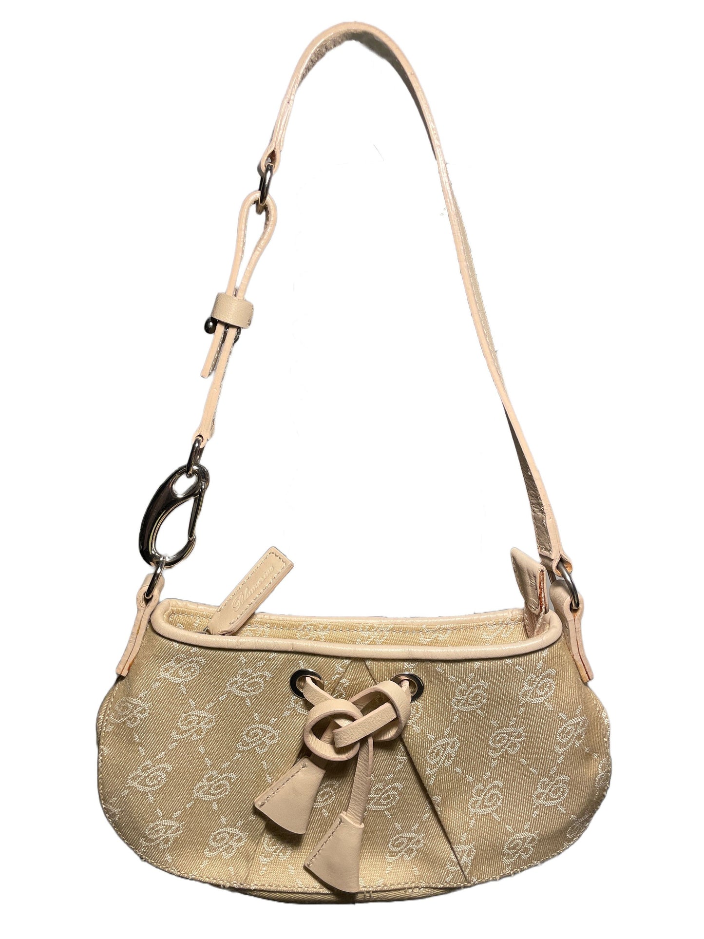 Blumarine monogram bag handbag purse clutch beige vintage piece y2k coquette fairy princess angelic with a bow