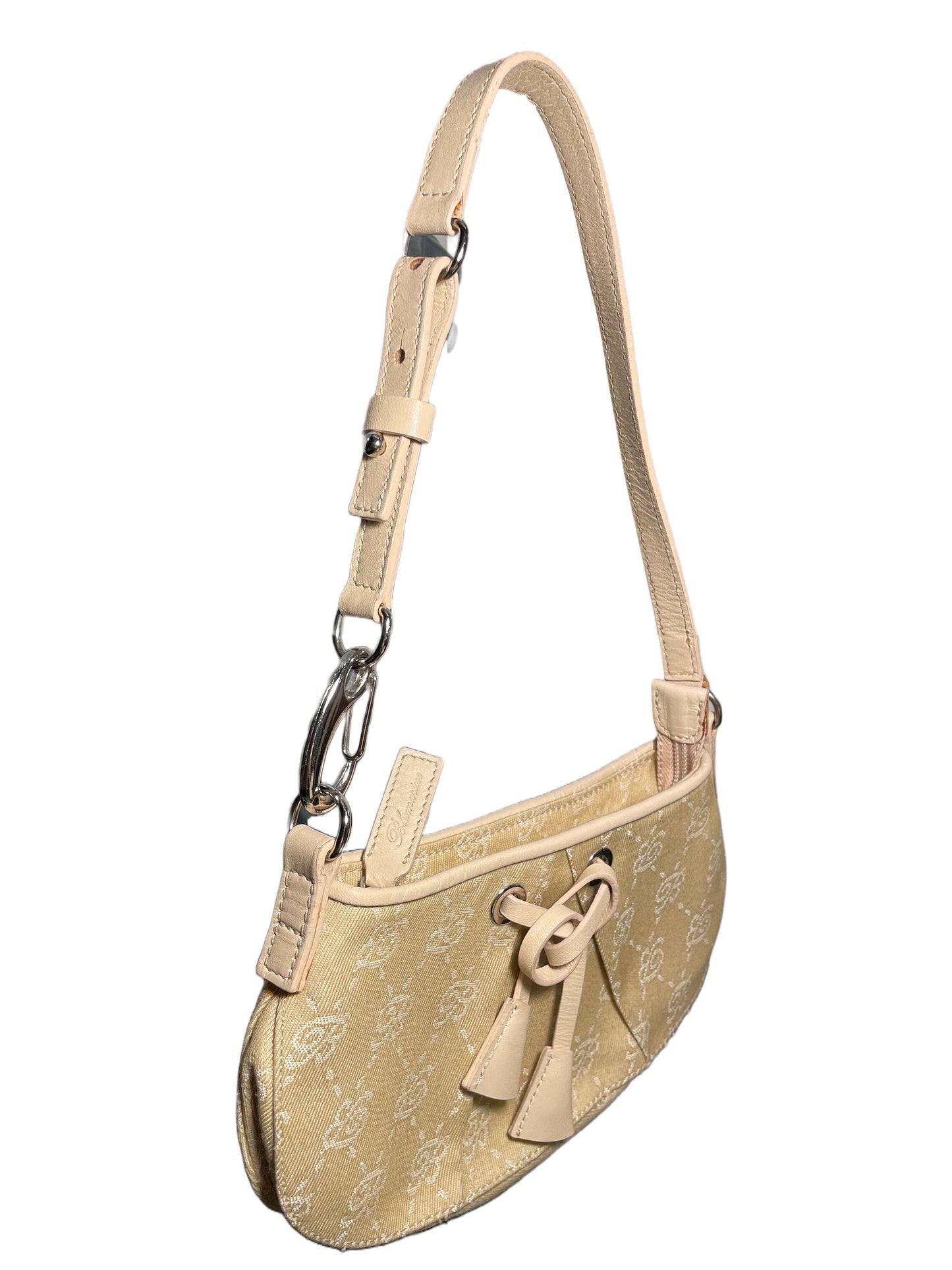 Blumarine monogram bag handbag purse clutch beige vintage piece y2k coquette fairy princess angelic with a bow
