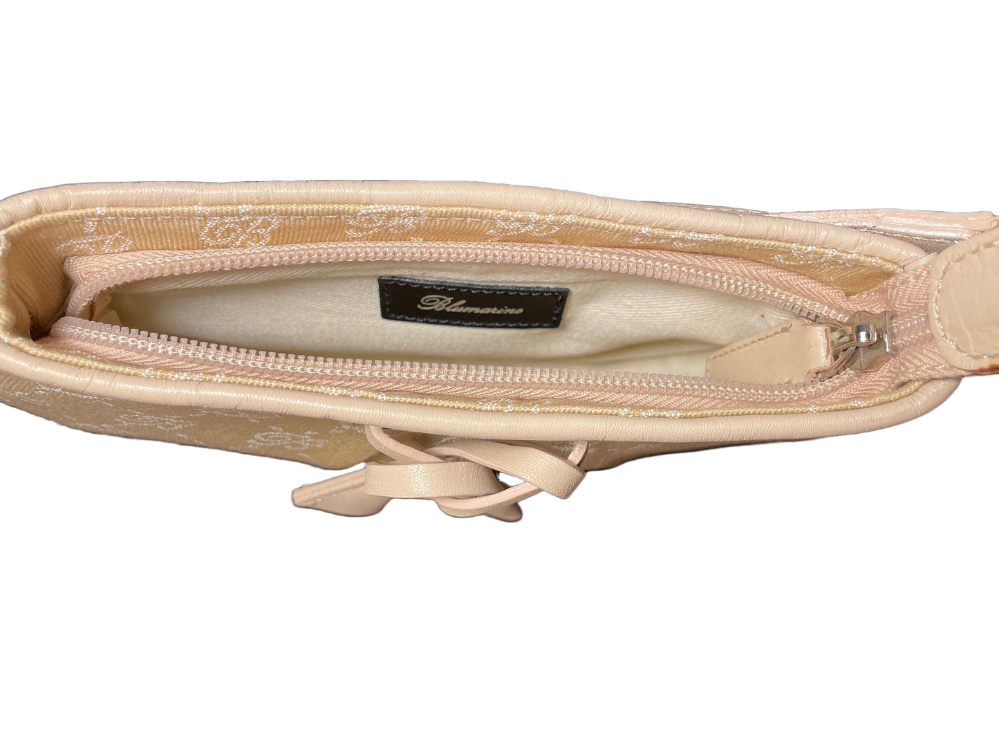 Blumarine monogram bag handbag purse clutch beige vintage piece y2k coquette fairy princess angelic with a bow