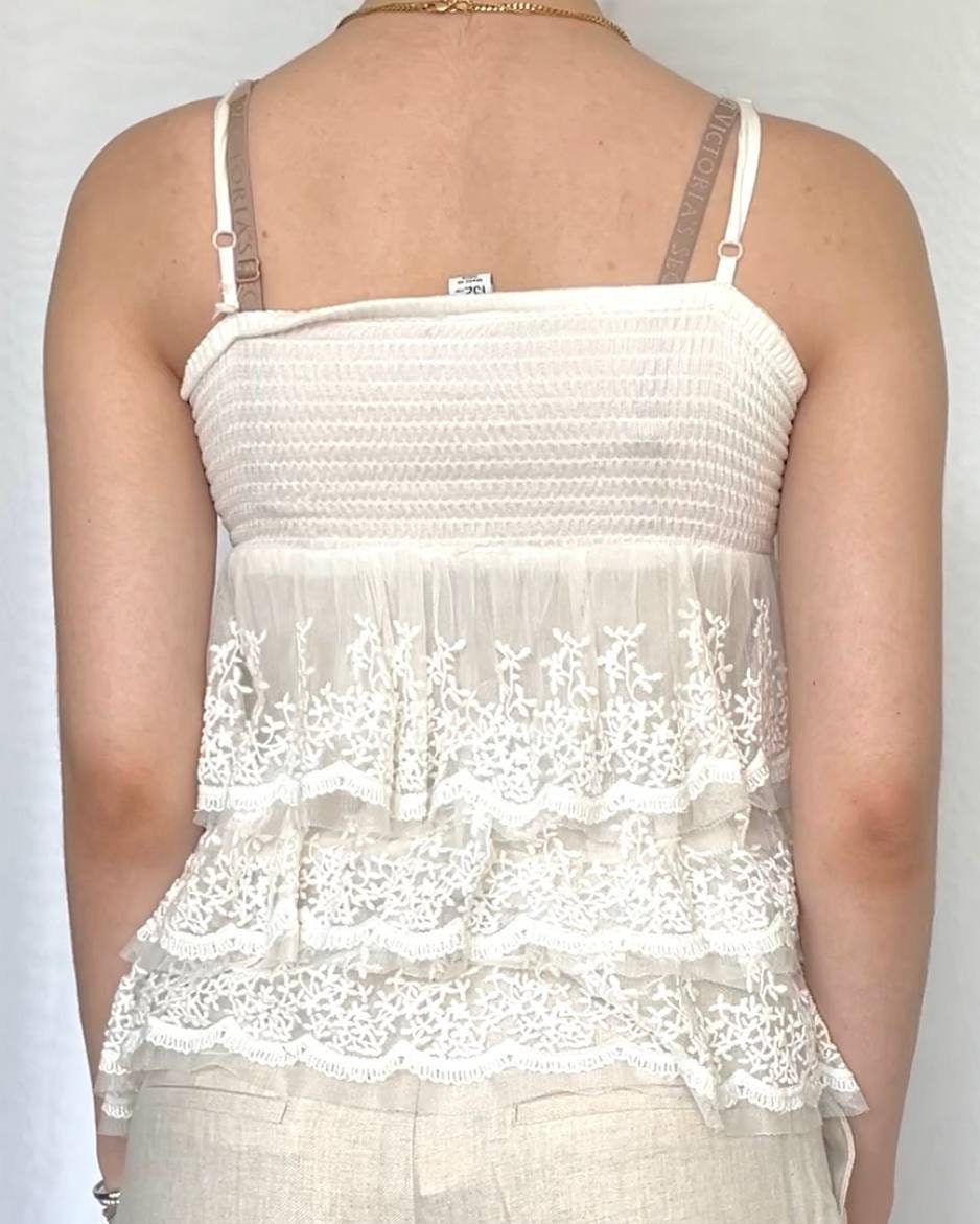 Zara top cami baby tee ruffled kids top mesh summer fairy vintage y2k coquette mermaid