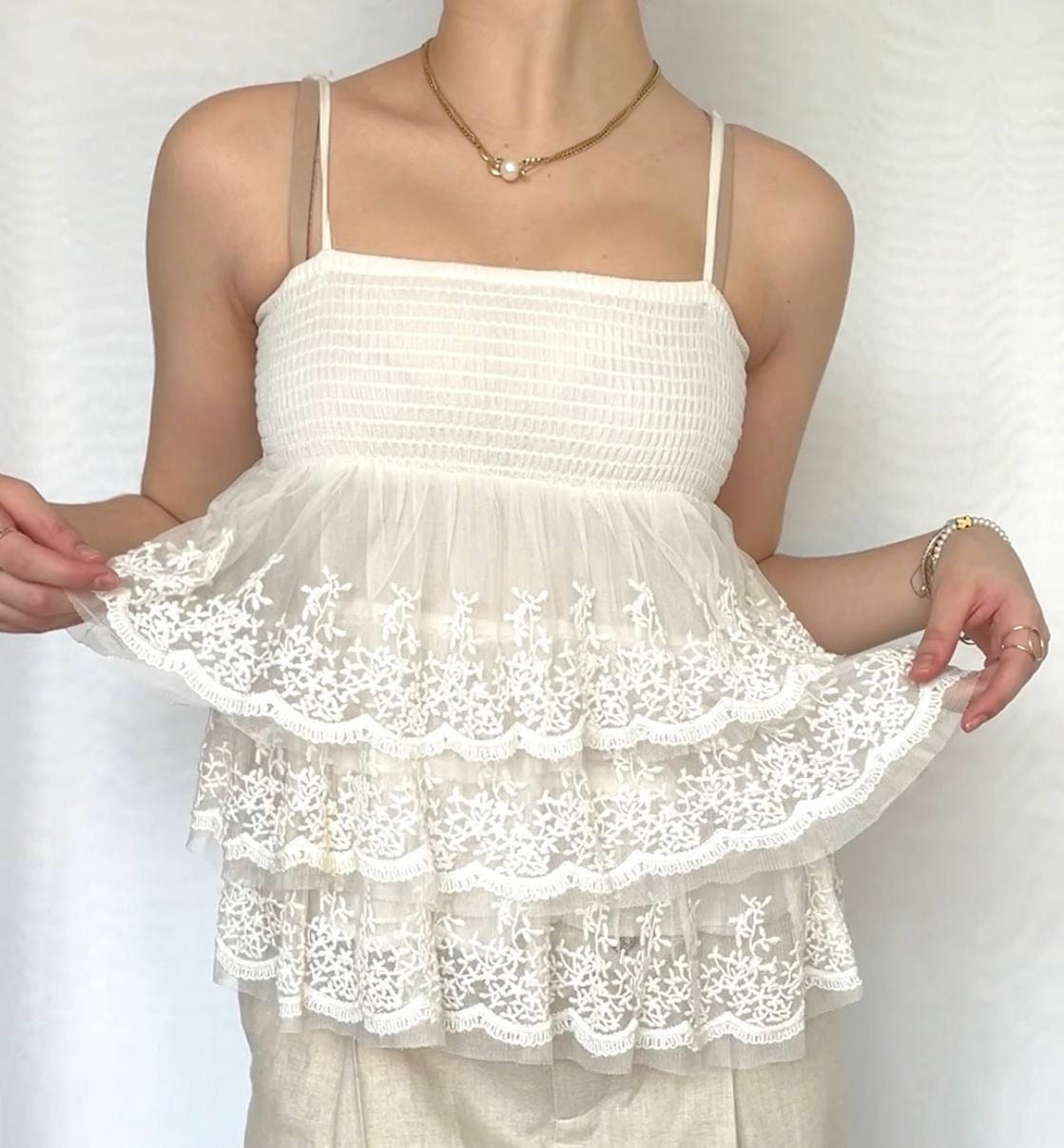 Zara top cami baby tee ruffled kids top mesh summer fairy vintage y2k coquette mermaid
