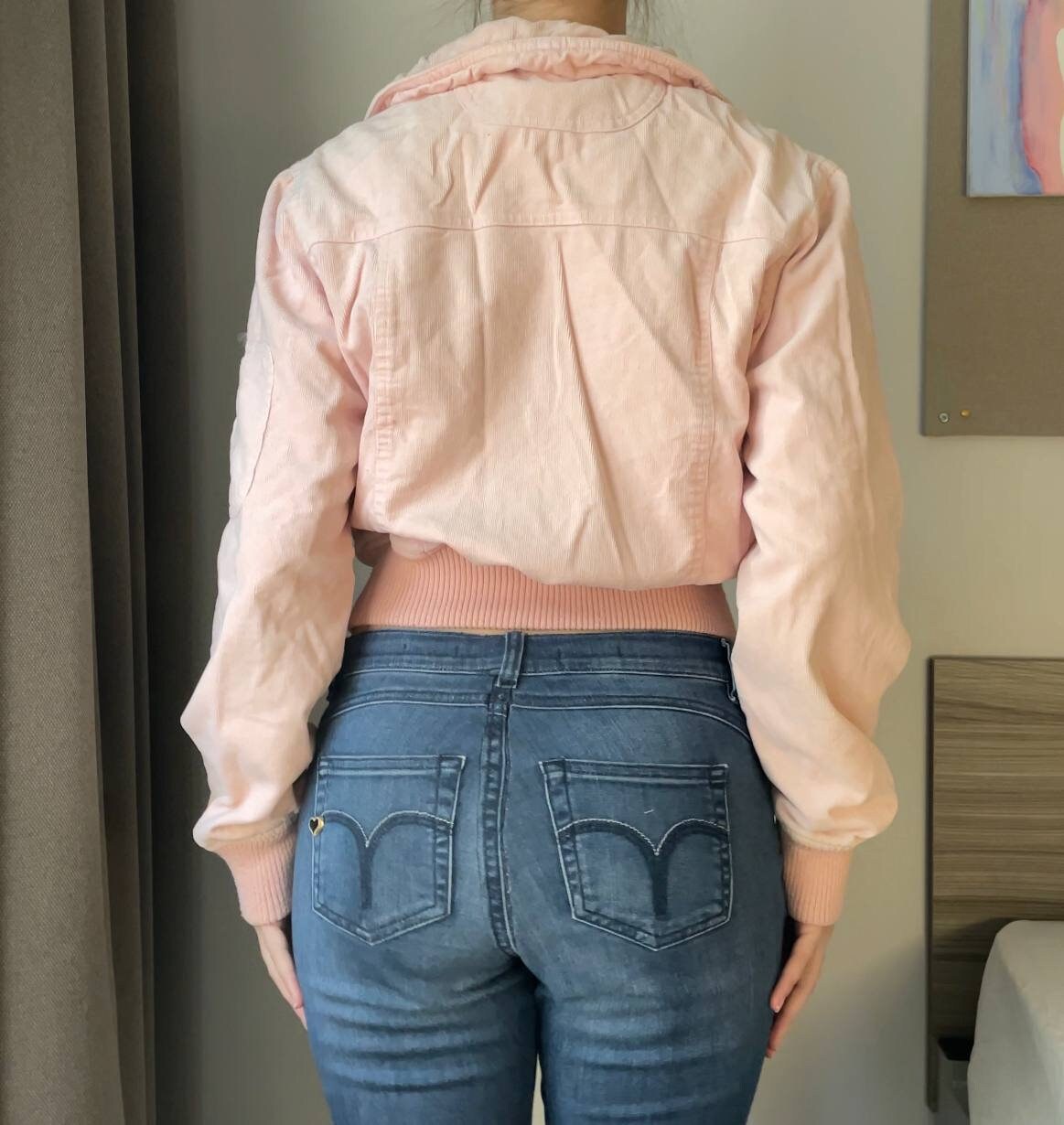 Rampage jacket coat moto jacket biker vintage early 2000s baby pink cargo pockets y2k coquette style old money