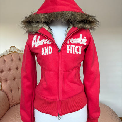 Abercrombie and Fitch jumper sweater hoodie with fur hood