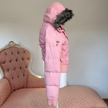 Abercrombie and Fitch puffer coat zip-jacket bomber with fur hood