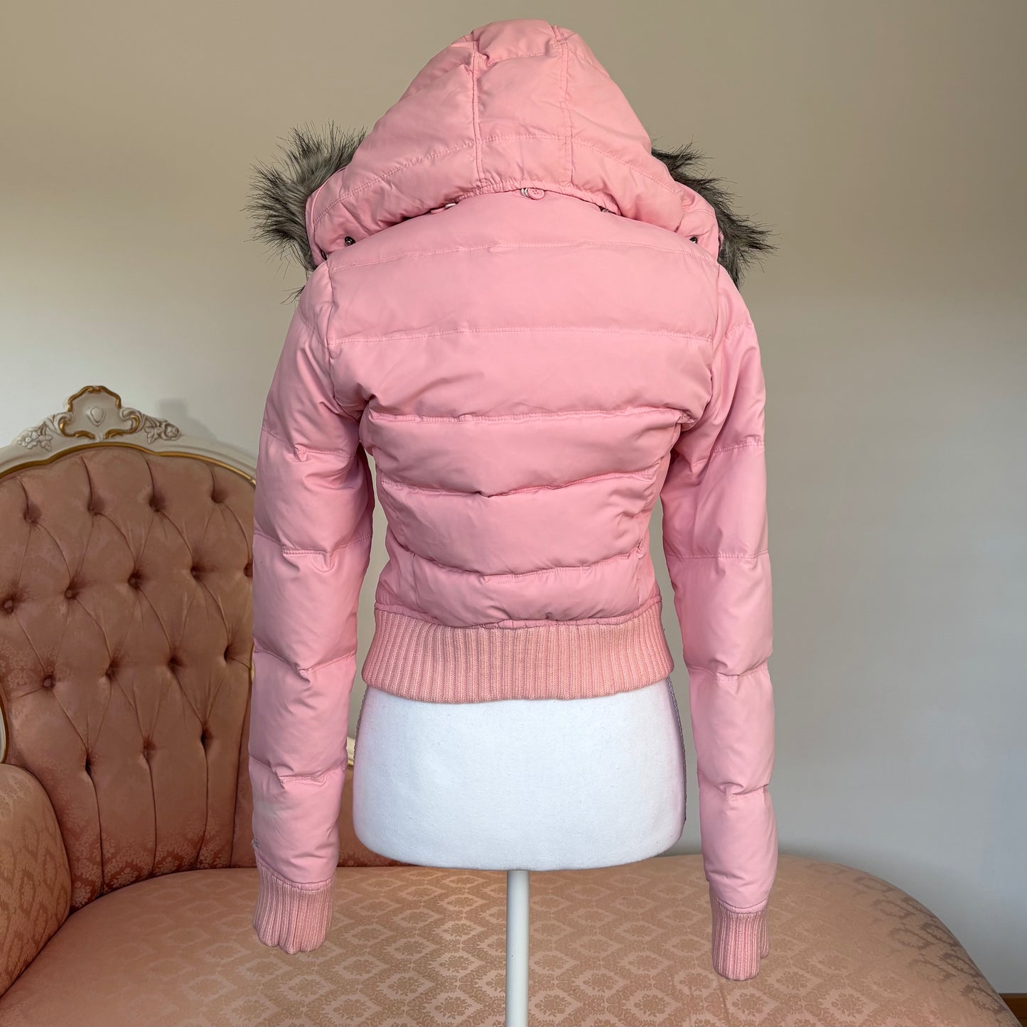 Abercrombie and Fitch puffer coat zip-jacket bomber with fur hood