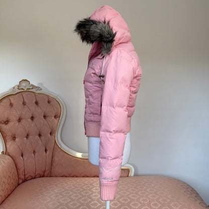 Abercrombie and Fitch puffer coat zip-jacket bomber with fur hood