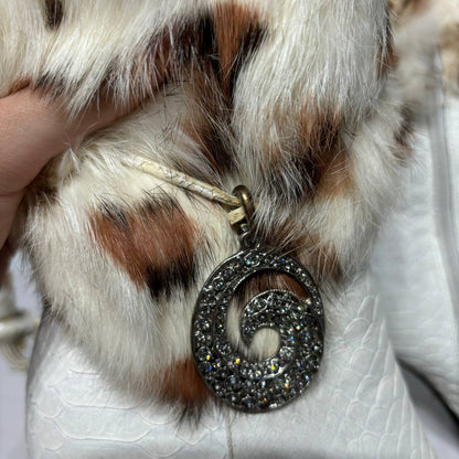 Italian vintage pointed heels with leopard fur
