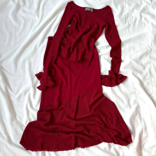 Italian designer fairy blouse maxi skirt set