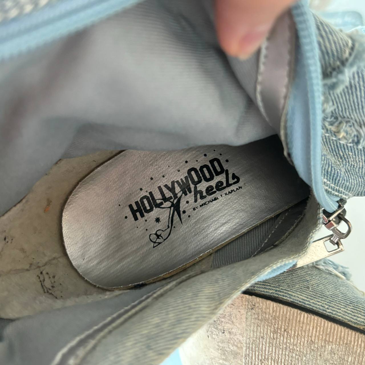 Jeans boots vintage pointed heels