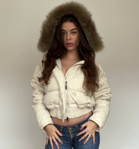 Walker coat zip-jacket bomber with fur hood