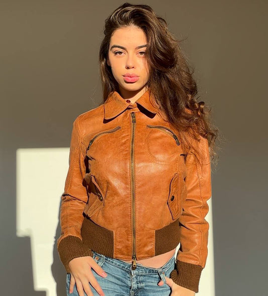 Italian vintage real leather jacket