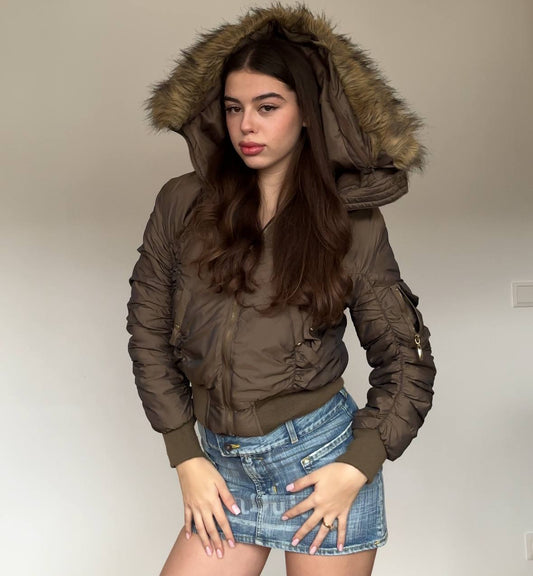 Italian puffer coat zip-jacket