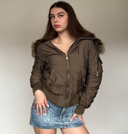 Italian puffer coat zip-jacket