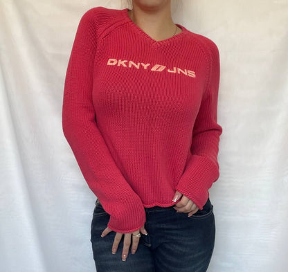 DKNY sweater jumper pink logo