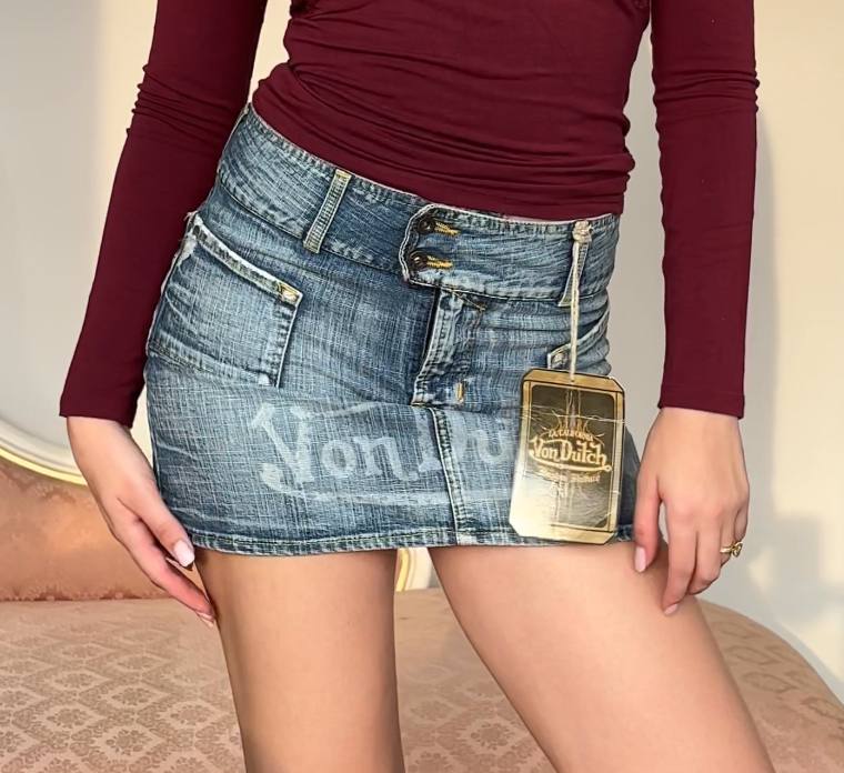 Von Dutch denim mini skirt