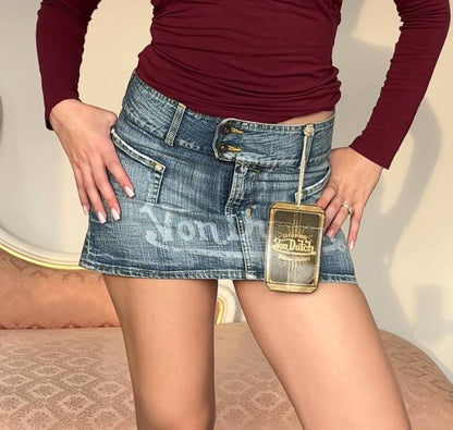 Von Dutch denim mini skirt