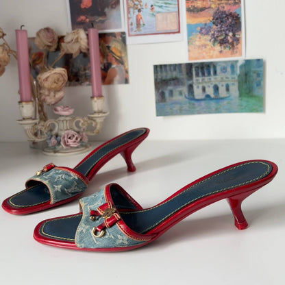 Louis Vuitton mules shoes heels jeans