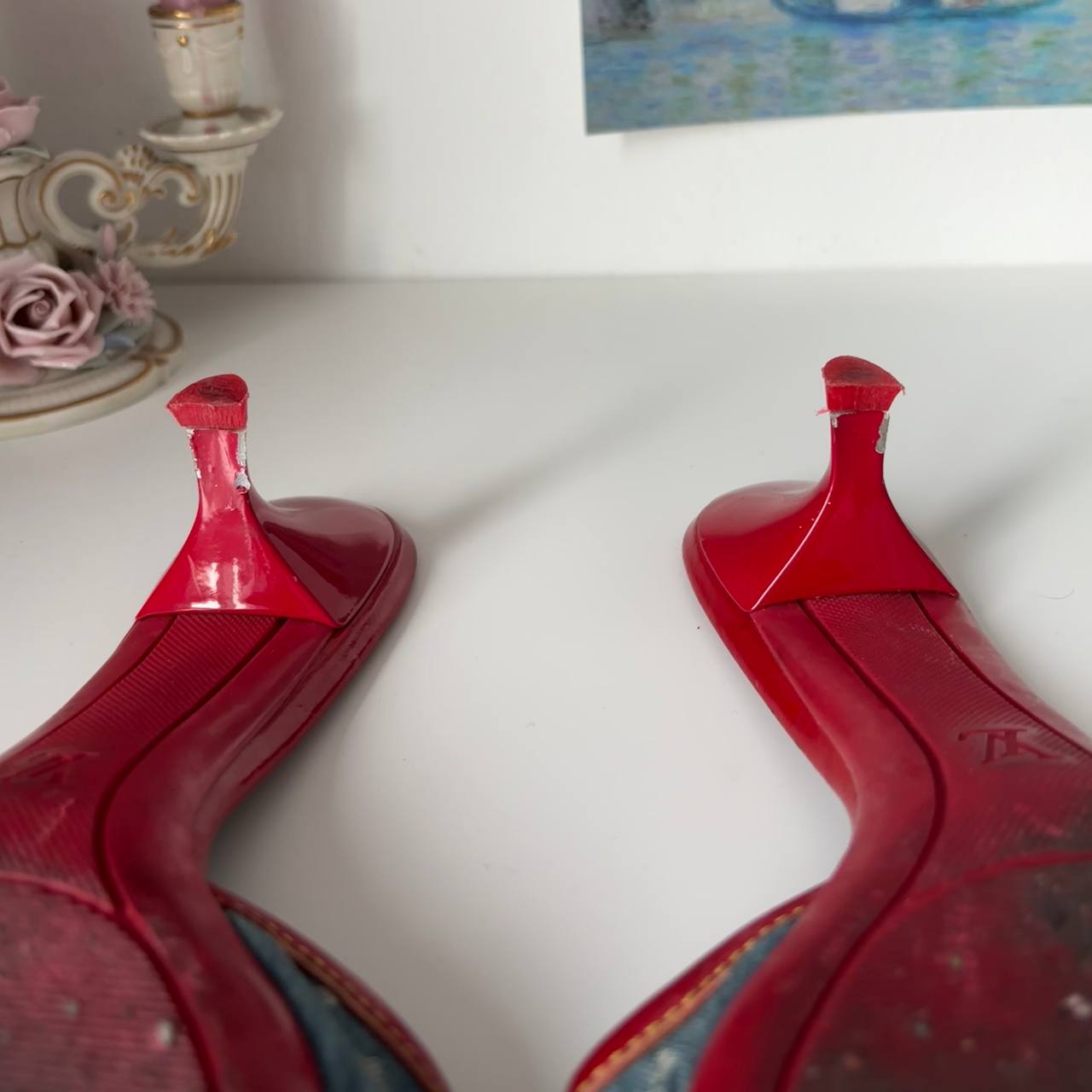 Louis Vuitton mules shoes heels jeans