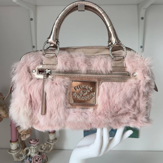 Blumarine bag pink fur handbag