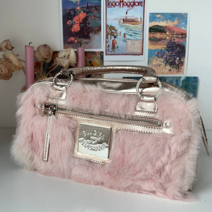 Blumarine bag pink fur handbag