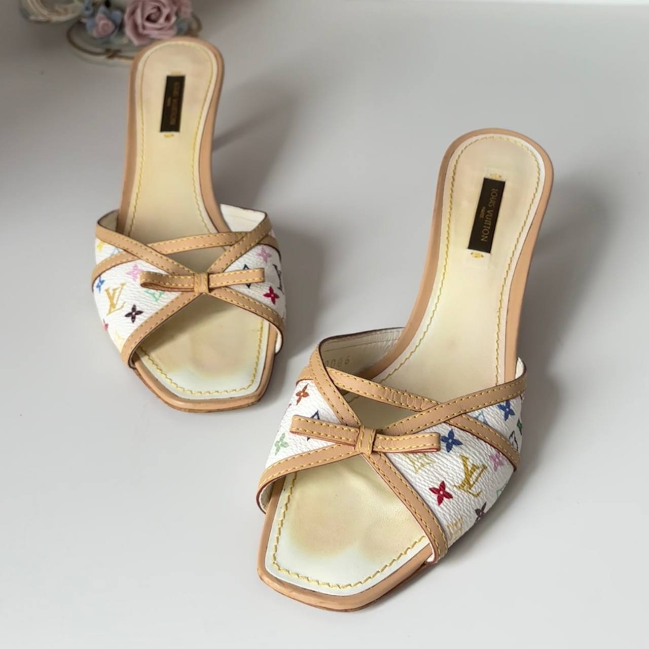 Louis Vuitton mules shoes white