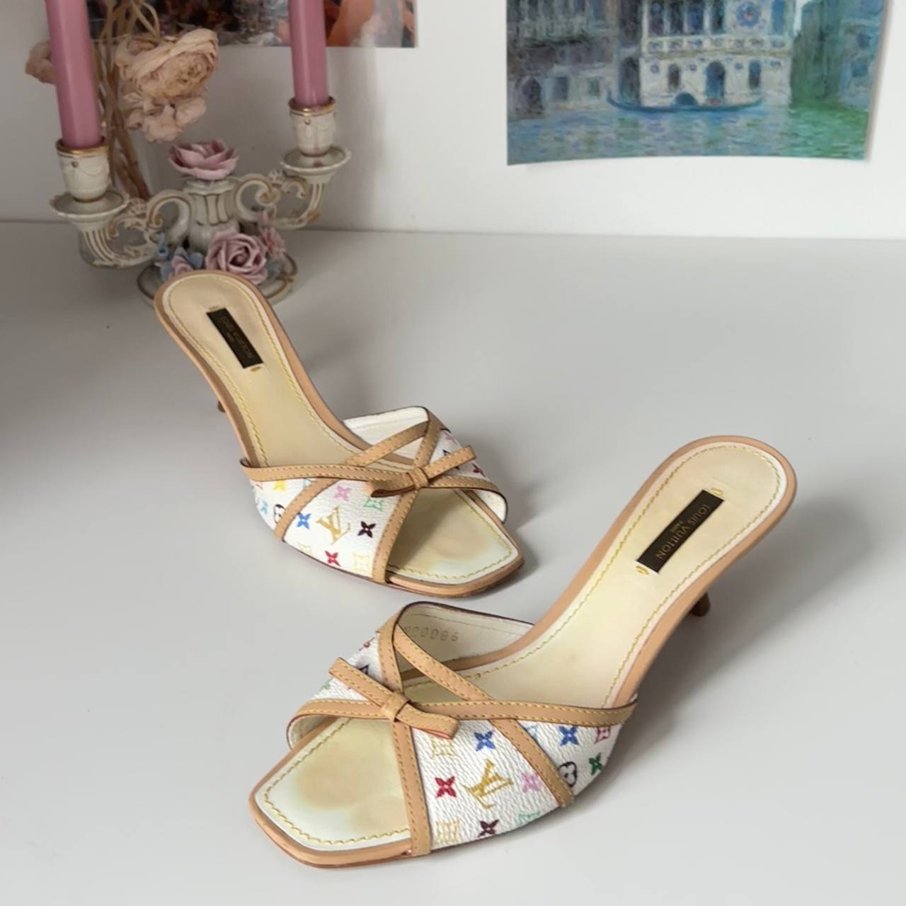 Louis Vuitton mules shoes white