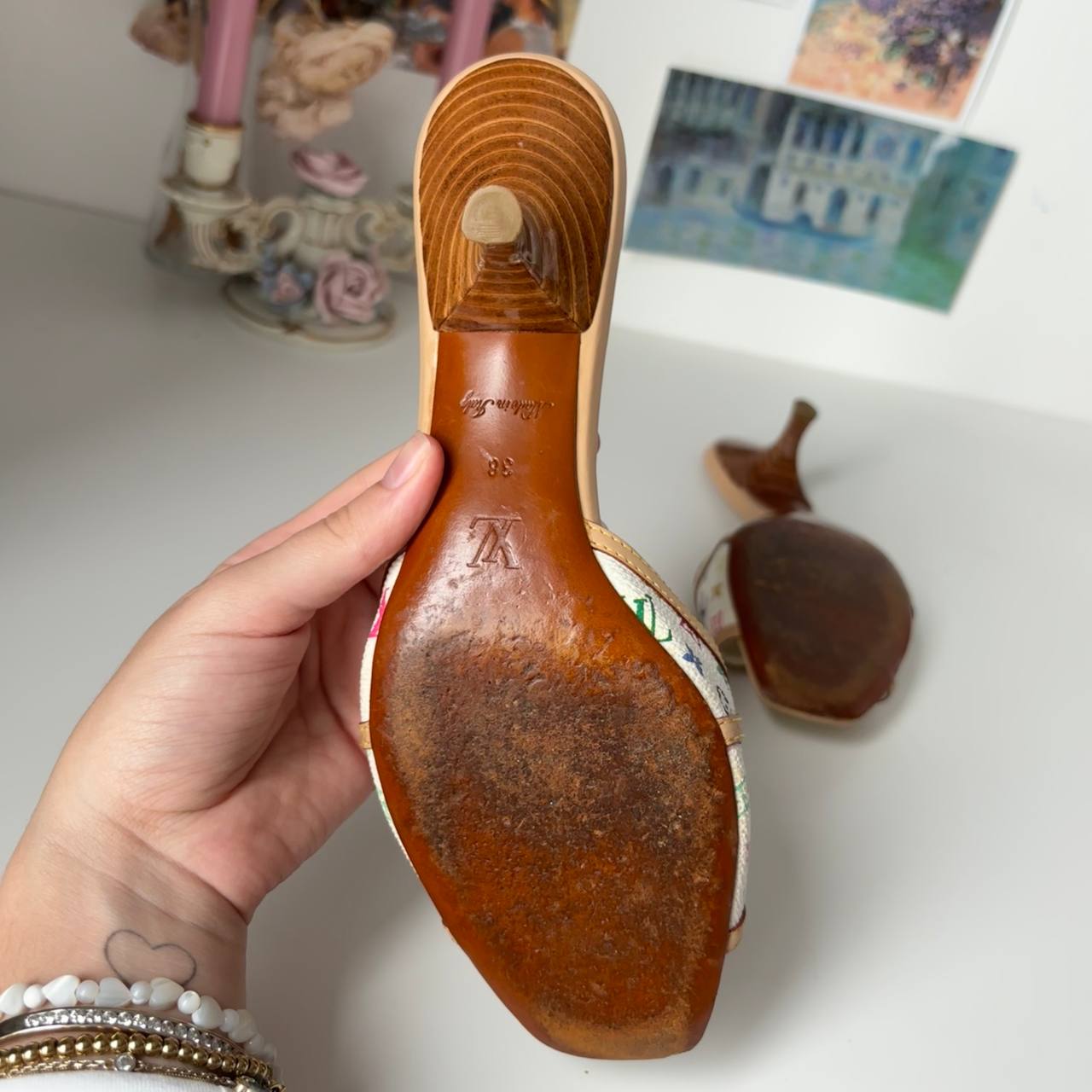 Louis Vuitton mules shoes white