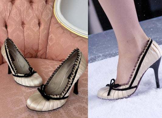 Louis Vuitton white cream Balmoral pumps