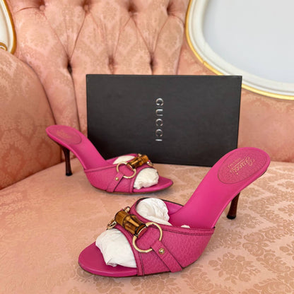 Gucci sandals bamboo heels