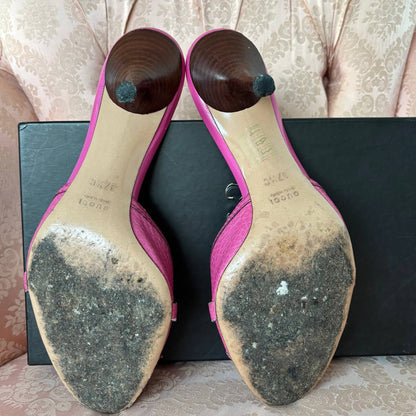 Gucci sandals bamboo heels